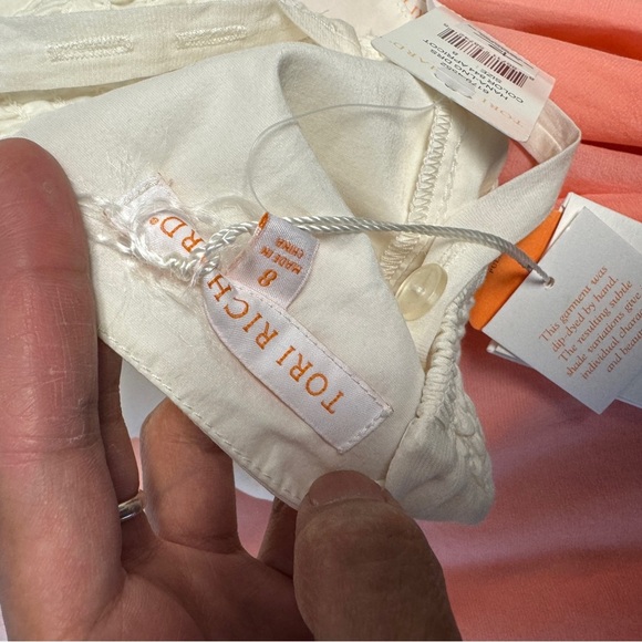 Tori Richard White Coral Ombre Sleeveless Floral Print Maxi Dress Size 8 - Picture 6 of 15